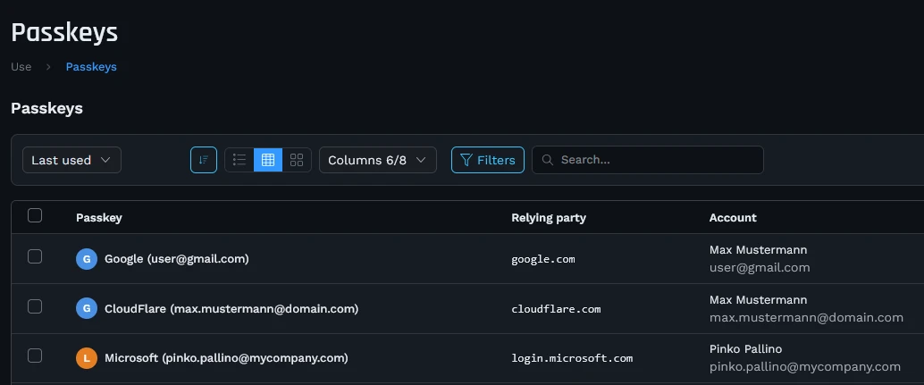 AEU Pass passkeys