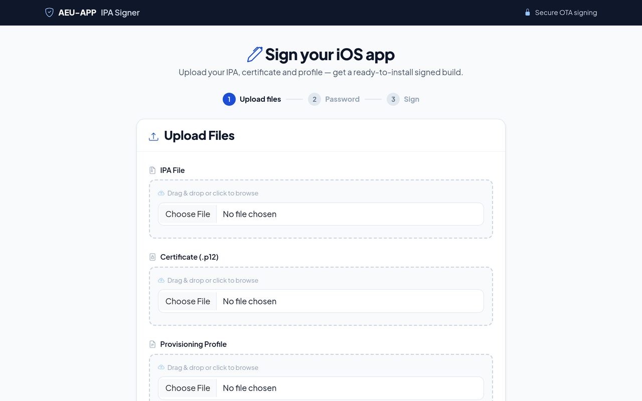 iOS App Signing Service, Backend & Cloud by AEU-I